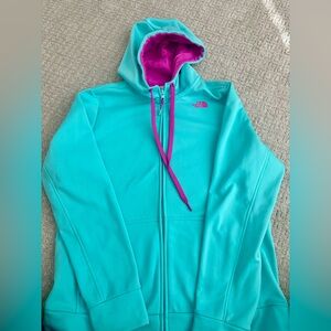 The North Face Pink and Teal fleece jacket- great condition!